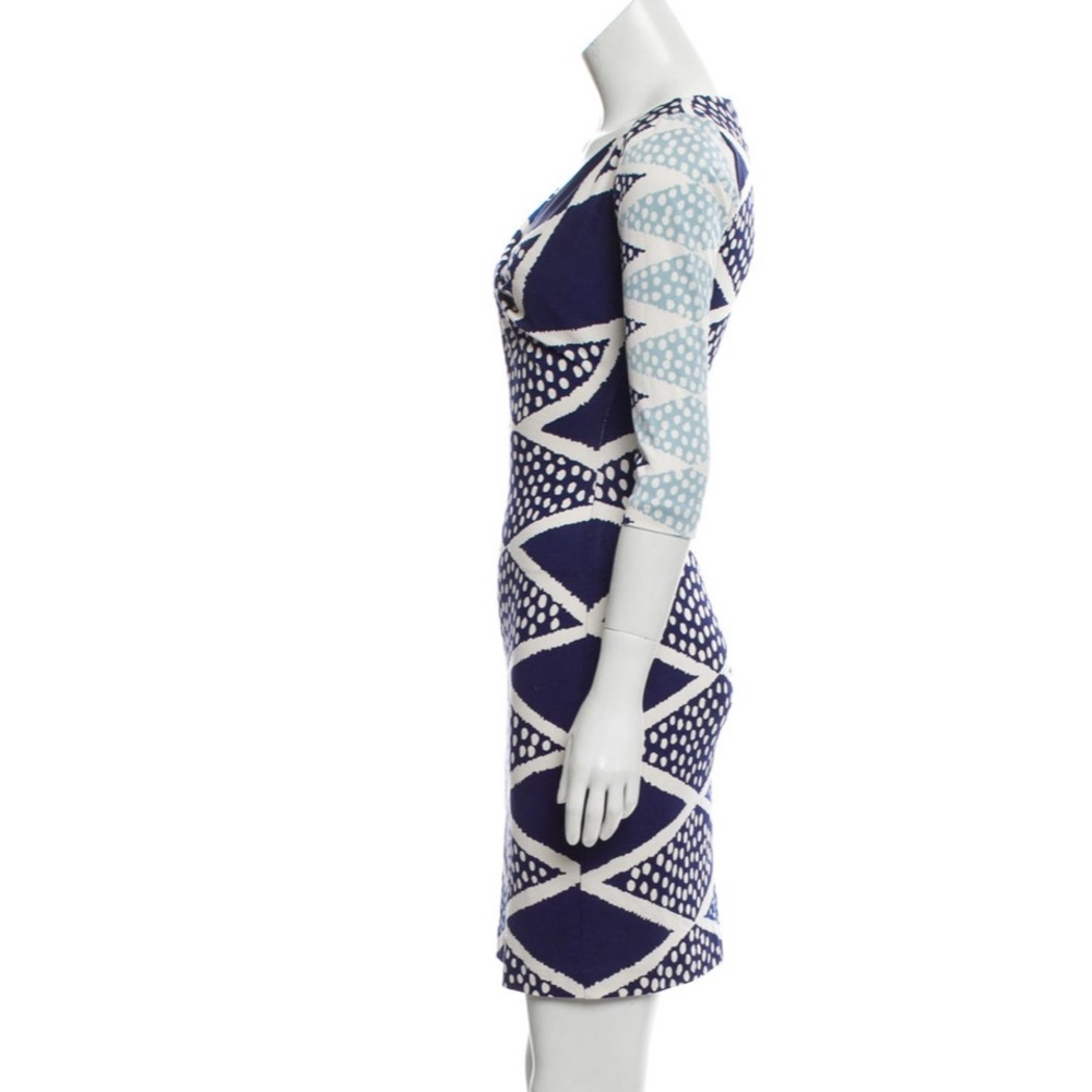DV Printed Silk Jersey Cowl Neck Lune Dress - Picture 2 of 8